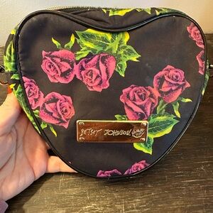 Betsey Johnson Rose Print Crossbody Purse